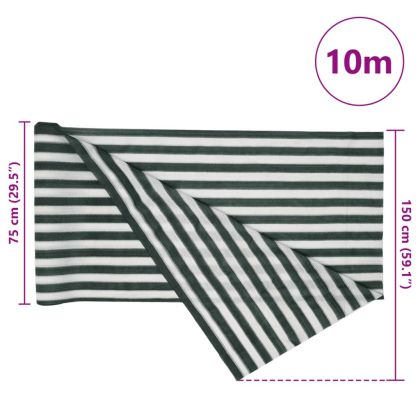 Засенчваща мрежа зелено и бял 1,5x10 м HDPE 150 г/м²