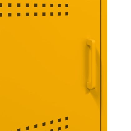 Нощни шкафчета, 2 бр, горчица жълто, 36x39x68 см, стомана