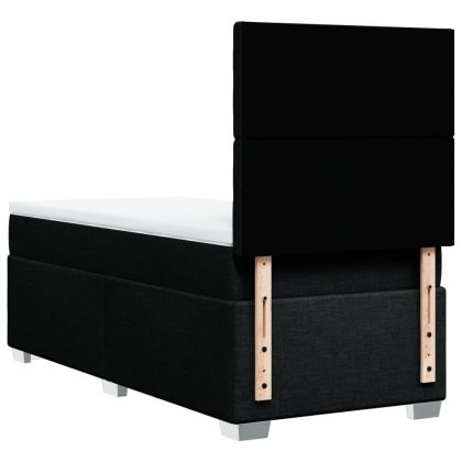 Боксспринг легло с матрак, черно, 100x200 см, плат