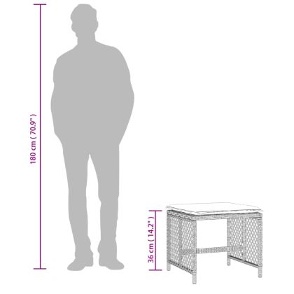 Външни табуретки с възглавници 4 бр светлосиви 41x41x36 см