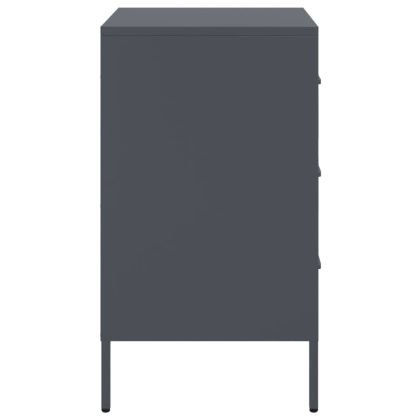 Нощно шкафче, антрацит, 36x39x68 см, стомана