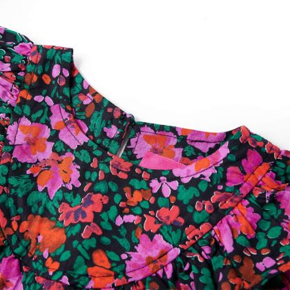 Детска рокля с дълъг ръкав, яркорозово, 104