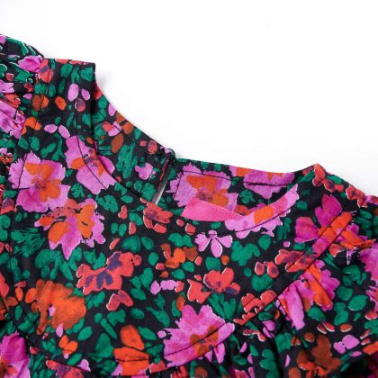 Детска рокля с дълъг ръкав, яркорозово, 128