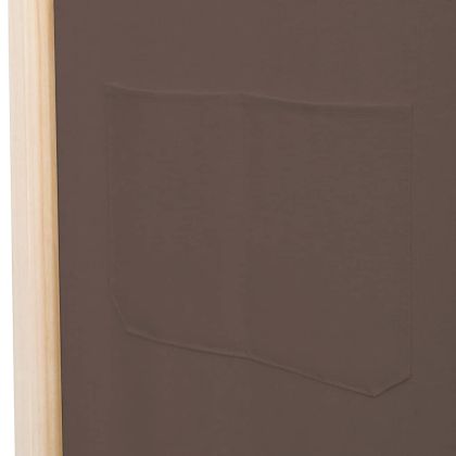 Параван за стая, 3 панела, кафяв, 120x170x4 cм, текстил