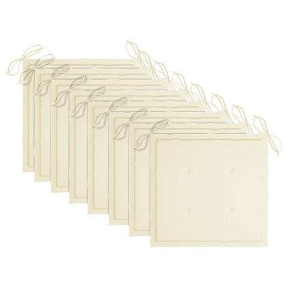 Сгъваеми градински столове с възглавници 8 бр акация масив