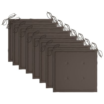 Градински столове с възглавници, 8 бр, акация масив, сиви