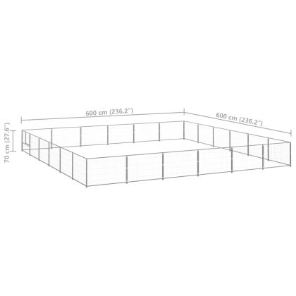 Клетка за кучета, сива, 36 м², стомана