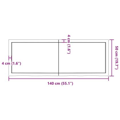 Плот за баня светлокафяв 140x50x(2-4) см обработено дърво масив