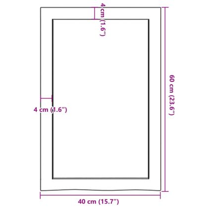 Плот за баня тъмнокафяв 40x60x(2-6) см обработено масивно дърво