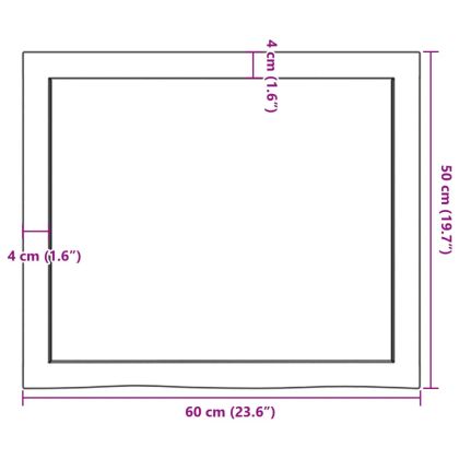 Плот за баня тъмнокафяв 60x50x(2-4) см обработено масивно дърво