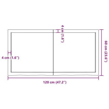 Плот за баня тъмнокафяв 120x60x(2-6)см обработено масивно дърво