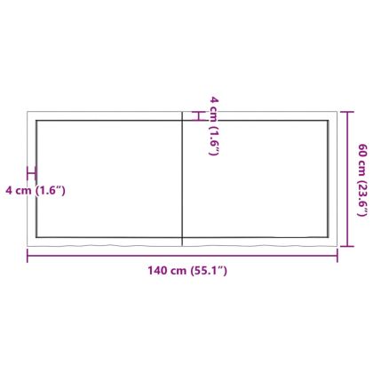 Плот за баня тъмнокафяв 140x60x(2-6)см обработено масивно дърво