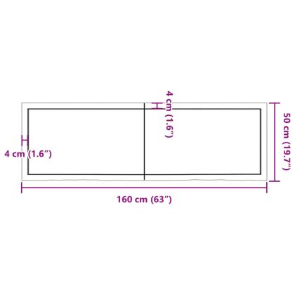 Плот за баня тъмнокафяв 160x50x(2-4)см обработено масивно дърво