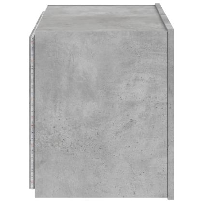 Стенен ТВ шкаф с LED осветление, бетонно сив, 60x35x41 см