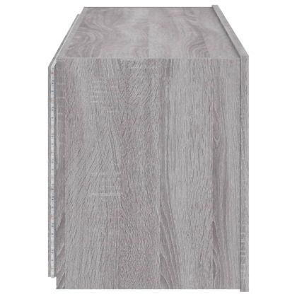 Стенни ТВ шкафове с LED лампи, 2 бр, сив сонома, 60x35x41 см