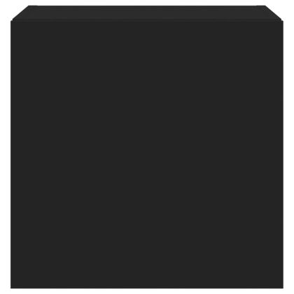 Стенни ТВ шкафове с LED осветление, 2 бр, черни, 40,5x35x40 см