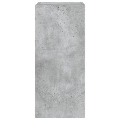 Стенен ТВ шкаф с LED осветление, бетонно сив, 30,5x35x70 см