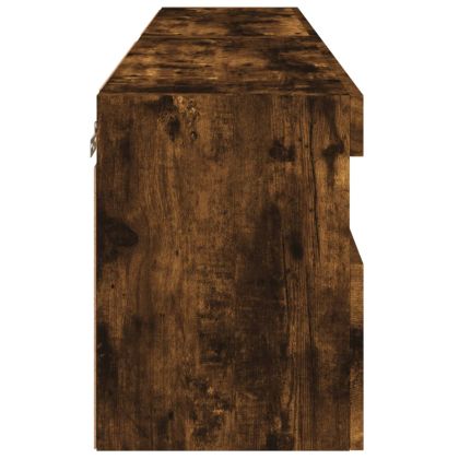 Стенни ТВ шкафове с LED лампи, 2 бр, опушен дъб, 60x30x40 см