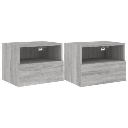 Стенни ТВ шкафове 2 бр сив сонома 40x30x30 см инженерно дърво