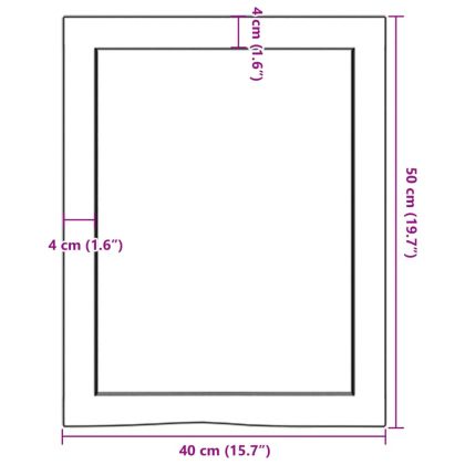 Стенен рафт, 40x50x(2-6) см, необработен масивен дъб