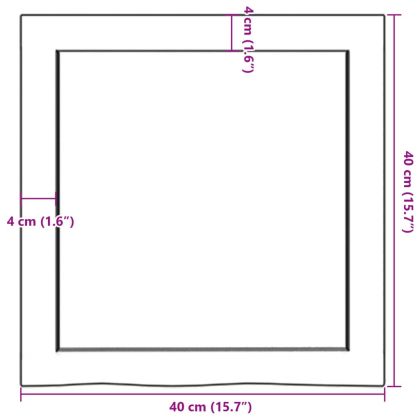 Стенен рафт, 40x40x(2-4) см, необработен масивен дъб