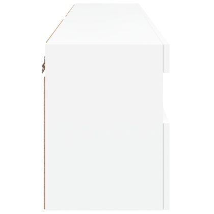 Стенни ТВ шкафове с LED осветление, 2 бр, бели, 60x30x40 см