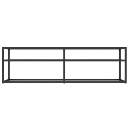 ТВ шкаф, черен мрамор, 140x40x40,5 см, закалено стъкло