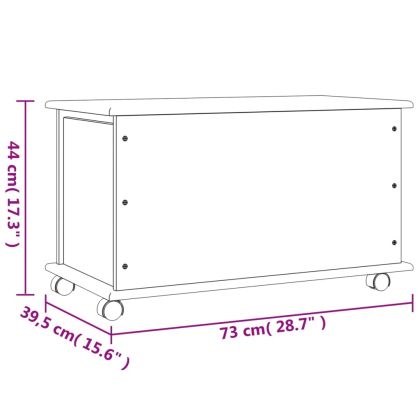 Сандък за съхранение с колелца ALTA 73x39,5x43 см бор масив