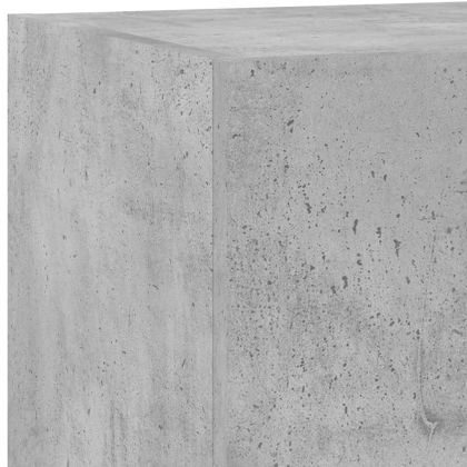 Стенни ТВ шкафове с LED лампи, 2 бр, бетонно сиви, 80x35x31 см