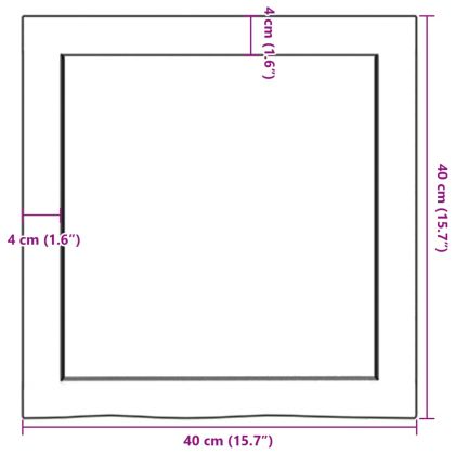 Стенен рафт, 40x40x(2-6) см, необработен масивен дъб