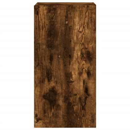 Стенен ТВ шкаф с LED осветление, опушен дъб, 40,5x35x80 см