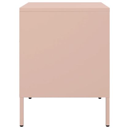 Нощно шкафче, розово, 36x39x50,5 см, стомана