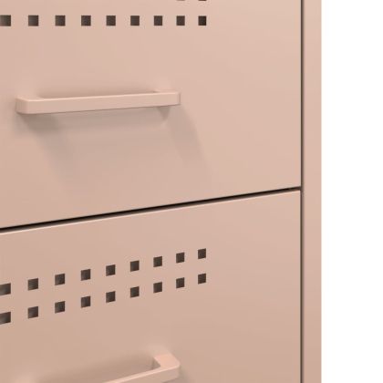 Нощно шкафче, розово, 36x39x50,5 см, стомана