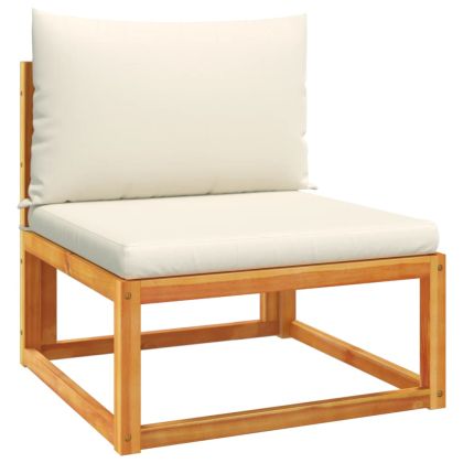 Градински комплект от 5 дивана с възглавници, дърво, акация и въже