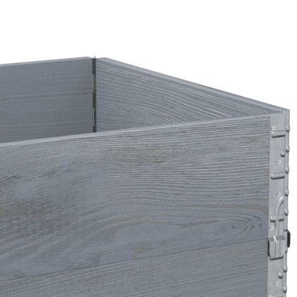Градинска кашпа, сив, 80x60 см, борова дървесина масив