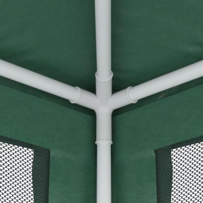 Парти палатка с 8 мрежести странични стени зелена 3x9 м HDPE