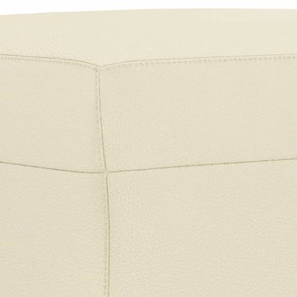 Комплект дивани от 4 части с възглавници кремав изкуствена кожа