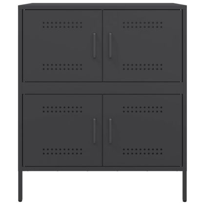 Бюфет, черен, 68x39x79 см, стомана