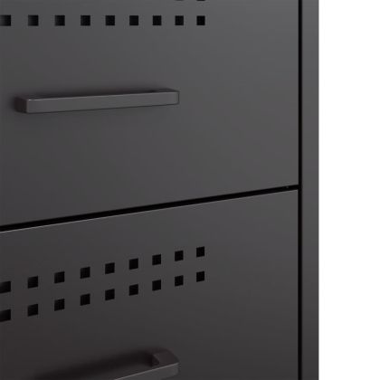 Нощно шкафче, черно, 36x39x50,5 см, стомана