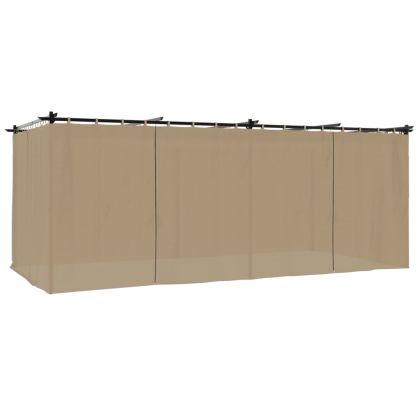 Беседка с пердета, таупе, 6x3 м, стомана