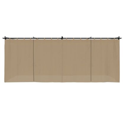 Беседка с пердета, таупе, 6x3 м, стомана