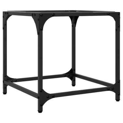 Маса за кафе с прозрачен стъклен плот 40x40x40 см стомана