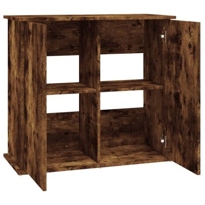 Поставка за аквариум, опушен дъб, 81x36x73 см, инженерно дърво
