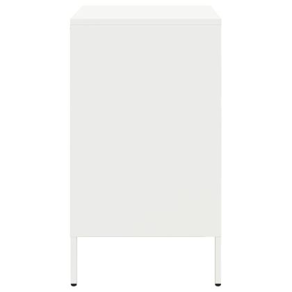 Нощно шкафче, бяло, 36x39x68 см, стомана