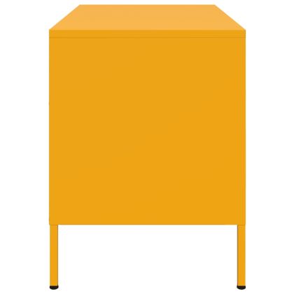 ТВ шкафове, 2 бр, горчица жълто, 68x39x50,5 см, стомана