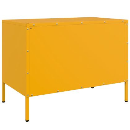 ТВ шкафове, 2 бр, горчица жълто, 68x39x50,5 см, стомана