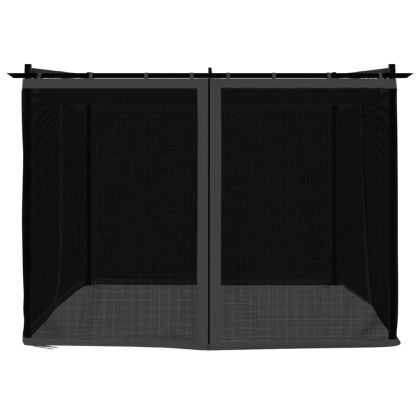 Беседка с мрежести стени, антрацит, 3x3 м, стомана