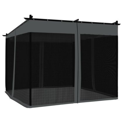 Беседка с мрежести стени, антрацит, 3x3 м, стомана