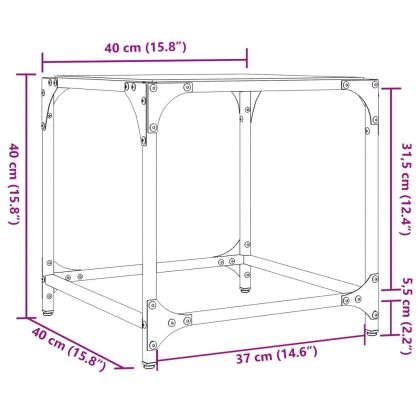 Маси за кафе с прозрачен стъклен плот 2 бр 40x40x40 см стомана