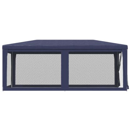 Парти палатка с 6 мрежести странични стени, синя, 3x6 м, HDPE